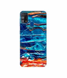 Amazon Brand - Solimo Designer Blue Oil Color 3D Printed Hard Back Case Mobile Cover for Samsung Galaxy M31