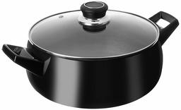 Amazon Brand - Solimo Hard Anodized Casserole with Induction Bottom and Glass Lid (20cm, 2L)