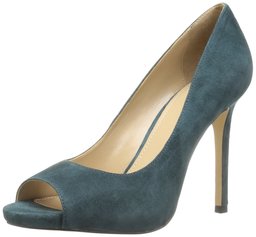 Amazon Brand - The Fix Women's Rosalee Peep Toe Platform Stiletto Dress Pump, Petrol, 10 B US