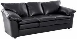 Amazon Brand – Ravenna Home Darian Oversized Pillow Faux Leather Sofa, 92