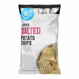 Amazon Brand - Happy Belly Wavy Salted Potato Chips, 20 Ounce