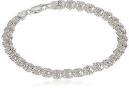 [Find] Amazon Collection Sterling Silver Round Swirl Byzantine Link Bracelet