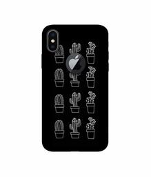 Amazon Brand - Solimo Designer Cactus Design 3D Printed Hard Back Case Mobile Cover for Apple iPhone X (Logo Cut)