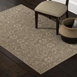 Amazon Brand – Stone & Beam Floral Wool Area Rug, 5 x 8 Foot, Taupe