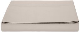 AmazonBasics 400TC Cotton Sateen Wrinkle Free Flat Sheet, Grey 240 x 320 + 10 cm