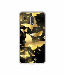 Amazon Brand - Solimo Designer Golden Butterfly Pattern UV Printed Soft Back Case Mobile Cover for Nokia 2.3