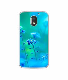 Amazon Brand - Solimo Designer Blue Flower UV Printed Soft Back Case Mobile Cover for Motorola Moto E3 Power