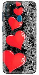 Amazon Brand - Solimo Designer Heart Design 3D Printed Hard Back Case Mobile Cover for Samsung Galaxy M21 / M30s