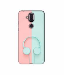 Amazon Brand - Solimo Designer Head Phone 3D Printed Hard Back Case Mobile Cover for Nokia 8.1