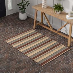 Amazon Brand – Stone & Beam Modern Striped Area Rug, 4 x 6 Foot, Beige