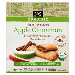 365 Everyday Value, Organic Cereal Bar, Apple Cinnamon, 6 ct