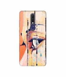 Amazon Brand - Solimo Designer Potrat On Wood 3D Printed Hard Back Case Mobile Cover for Nokia 3.1 Plus