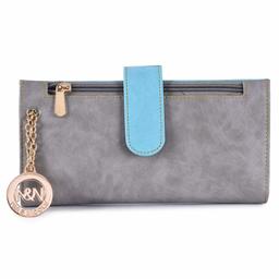 Nia & Nicole Women's Clutch (Grey:: Sky Blue)