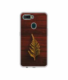 Amazon Brand - Solimo Designer Leaf on Wood UV Printed Soft Back Case Mobile Cover for Oppo A7