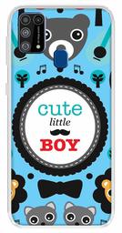 Amazon Brand - Solimo Designer Multicolor Cute Little Boy Blue Pattern Printed Soft Back Case Mobile Cover for Samsung Galaxy M31