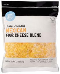 Amazon Brand - Happy Belly Shredded Mexican Four Cheese Blend, 32 Ounce