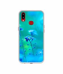 Amazon Brand - Solimo Designer Blue Flower UV Printed Soft Back Case Mobile Cover for Samsung Galaxy A10s