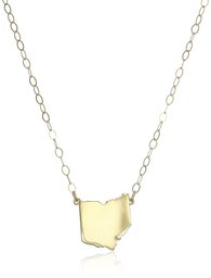 Amazon Collection10k Yellow Gold Ohio State Pendant Necklace, 16