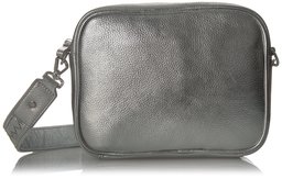 Amazon Brand - The Fix Talia L Leather Cb Bag Braided Strap, silver