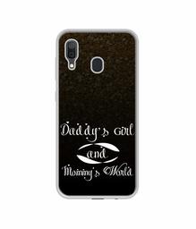 Amazon Brand - Solimo Designer Daddy's Girl and Mummy World UV Printed Soft Back Case Mobile Cover for Samsung Galaxy A30