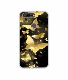 Amazon Brand - Solimo Designer Golden Butterfly Pattern UV Printed Soft Back Case Mobile Cover for InFocus Vision 3 Pro