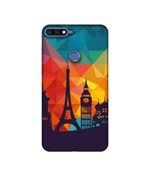 Amazon Brand - Solimo Designer Colored Paris 3D Printed Hard Back Case Mobile Cover for Huawei Honor 7A