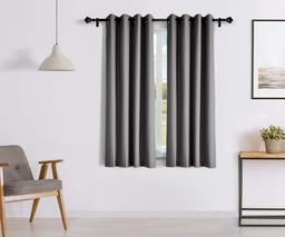 Amazon Brand - Solimo Riviera Window Curtain, 5 feet - Set of 2 (Steel Grey)