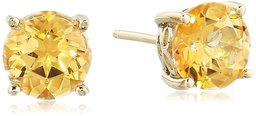 Yellow Gold Plated Sterling Silver Honey Topaz Stud Earrings made with Swarovski Topaz Gemstones