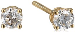 IGI Certified 14k Yellow Gold Round-Cut Diamond Studs (0.33 cttw, H-I Color, I1-I2 Clarity)