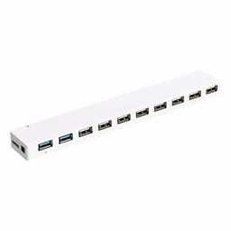 AmazonBasics Slim High-Speed 10 Port USB 3.0 Hub with AC Adapter for use with Macbook, Mac Pro, iMac, Surface Pro and more - White