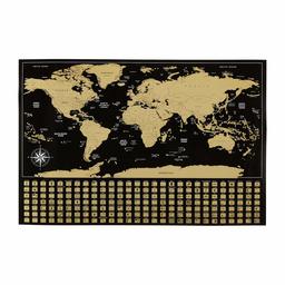 AmazonBasics Poster Carte du monde à gratter avec grattoir et accessoires à épingler, 40,6 x 61 cm