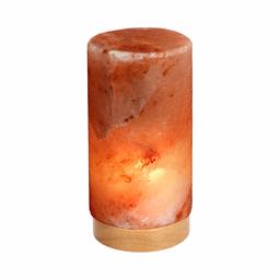 AmazonBasics Natural Himalayan Salt Lamp, Wood Base with Dimmer Switch - Cylinder Shape, Crystal Pink