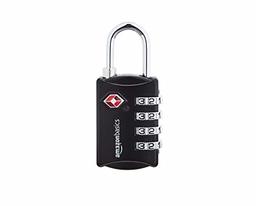 AmazonBasics - TSA Approved 4 Digit Cable Combination Lock - Black (Pack of 6)