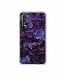 Amazon Brand - Solimo Designer Purple Flowers UV Printed Soft Back Case Mobile Cover for Samsung Galaxy A70