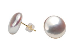 [An AJC Pearl] an AJC Pearl Freshwater Pearl Coin Earrings af38691 