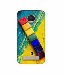 Amazon Brand - Solimo Designer Wax Color Blocks 3D Printed Hard Back Case Mobile Cover for Motorola Moto Z Play