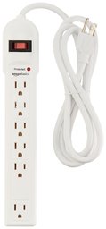 Amazon Basics 6-Outlet Surge Protector Power Strip, 790 Joule | White_10-Pack