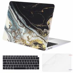 Eono MacBook Case Air 13 Pollici 2018-2020 Release A2179 A1932 con Display Retina,3 in 1 Plastica Custodia&Tastiera Cover&Protezione Schermo Compatibile con MacBook Air 13 con Touch ID, Onda d'oro