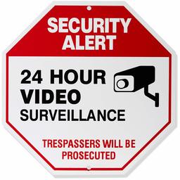 AmazonBasics Video Surveillance Sign, No Trespassing, 12