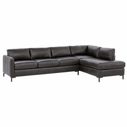 Amazon Brand – Rivet Edgewest Modern Right-Facing L-Shape Sectional, Leather, 116