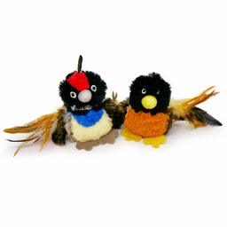 Pet Craft Supply Co. Batty & & Quirky Quail Funny Cuddling Chasing Irresistible Stimulating Soft Plush Boredom Relief Interactive Catnip Filled Cat Toy with Realistic Feathers (2 Pack)