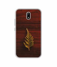 Amazon Brand - Solimo Designer Leaf on Wood UV Printed Soft Back Case Mobile Cover for Itel A23