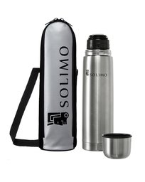 Amazon Brand - Solimo Stainless Steel Flask, 1000ml, Silver