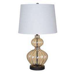 Ravenna Home Modern Amber Glass Table Lamp, 23.75