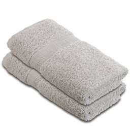 Pinzon - 550gsm Turkish Towel Set (Hand and Bath) - 100% Cotton - Soft Grey, 2 Hand (50x100)