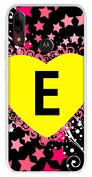 Amazon Brand - Solimo Designer Multicolor Heart Pattern Alphabet-E Printed Soft Back Case Mobile Cover for Motorola Moto E6s / Motorola Moto E6 Plus