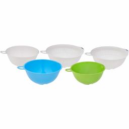 Amazon Brand - Solimo Plastic Drainers, 3-Pieces, Multicolour