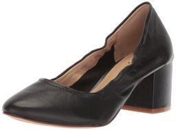 Amazon Brand - The Fix Women's Amaya Scrunched Pump, Black Leather, 6.5 B US