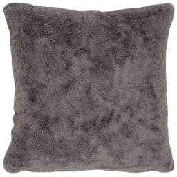 Amazon Brand – Rivet Glam Soft Faux Fur Throw Pillow - 20 x 20 Inch, Grey