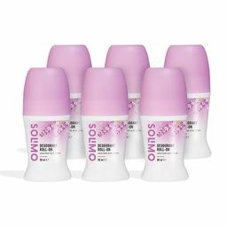 Marchio Amazon - Solimo Deodorante roll-on, con profumo di salvia fresca, unisex, Confezione da 6 (6x50 ml)